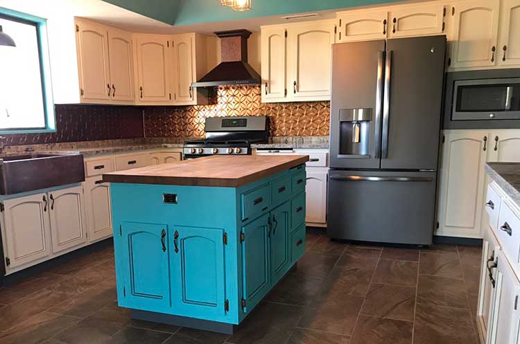 Paint existing cabinets for a new kitchen look